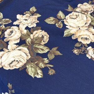 Floral Print Navy Blanket